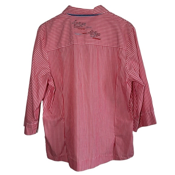 Vintage Embroidered Nautical Blouse Large Graff Button Down Red Coastal Novelty - Picture 2 of 12
